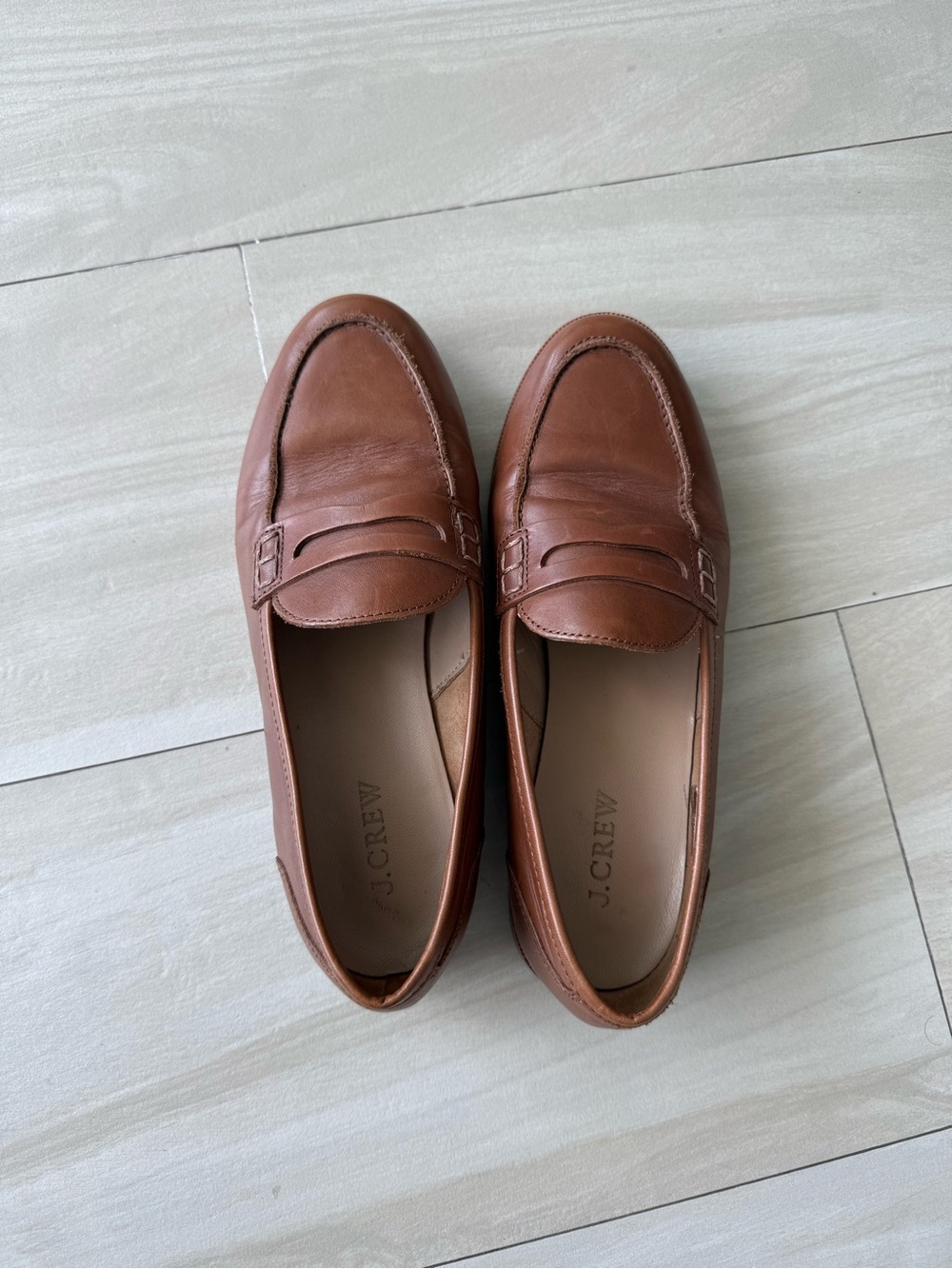 J. Crew Women’s Cognac Leather Penny Loafers